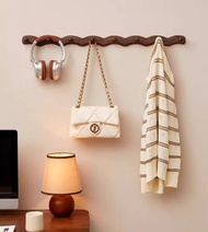 波浪掛衣桿 牆上衣帽收納掛鉤 實木衣架