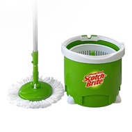 3M Scotch Brite Spin Mop Set - Lightweight Bucket, 360 Rotating Head, Long Handle