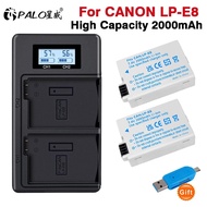PALO Camera Battery LP-E8 LP E8 With LCD Charger for Canon EOS 550D 600D 650D 700D Kiss X4 X5 X6i X7i Reble T2i T3i T4i T5i