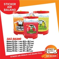 Sticker Air Balang Keliling Stiker Air Penuh Jus Buah Full