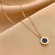 Stainless Steel Titanium Roman Moon Women's Necklace for Elegant Daily Events al Titanium van cleef 