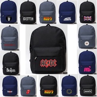 BAND BACKPACK - AC DC BAG - THE BEATLES BACKPACK BRITHISH BACKPACK - ALTERNATIVE PUNK ROCK BAND BAG 