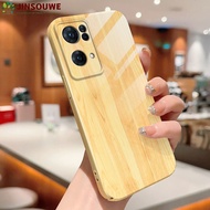 Jinsouwe Phone Case Casing For OPPO Reno7 Pro 5G ,Reno 8 5G ,Reno8 Pro 5G Case For Boys Girls Cartoon Wood Grain All-inclusive Film Hard Case Cover