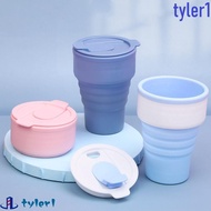 TYLER1 Folding Coffee Cup, 375ml Silicone Collapsible Cups with Lid, Water Bottle with Lid Reusable 