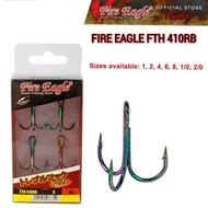 Mata kail cabang tiga Fire eagle FTH 410RB treble fishing hook suitable for freshwater and saltwater tenggiri siakap