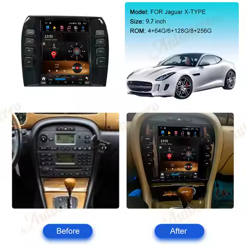 Carplay Tesla Screen For jaguar X-type Android 13 Car GPS navigation Headunit Multimedia Player Radi