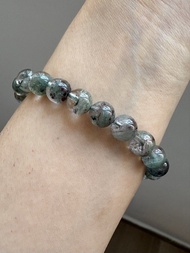 老礦巴西半盤 綠幽靈手串手鏈 8mm  Brazilian Green Phantom  & Red Phantom Quartz Bracelet,bracelets, Earrings,earri