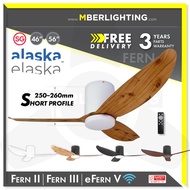 ALASKA Fern Smart Wifi Ceiling Fan with Optional 3Tone SAMSUNG LED Light &amp; Remote 46/56"