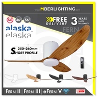 [Feeling Of Wood] ALASKA Fern/Fern3 / eFern Smart Wifi Ceiling Fan 46/56” SAMSUNG LED Light & Remote