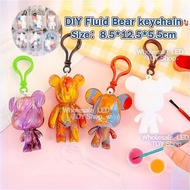 ✨wholesale✨DIY Fluid Bear Keychain, Fluid Trend Bear Colored Bear Pigment Animal Handmade Set For Ch