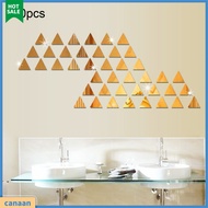 canaan|  100 Pcs Acrylic 3D Triangle Mosaic Mirror Effect Wall Sticker Home Room DIY