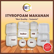 Styrofoam Makanan Putih 1 bal Sterofoam Nasi Sekat Foam Bubur Hamburger HB Mangkok Fom Nasi Selameta