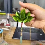霉运退散妍妍赵露思同款非遗柚子叶缠花DIY材料包包手机吊坠挂件Bad luck back Yan Yan Zhao Lusi with non-legacy grapefruitqiruiwanju9