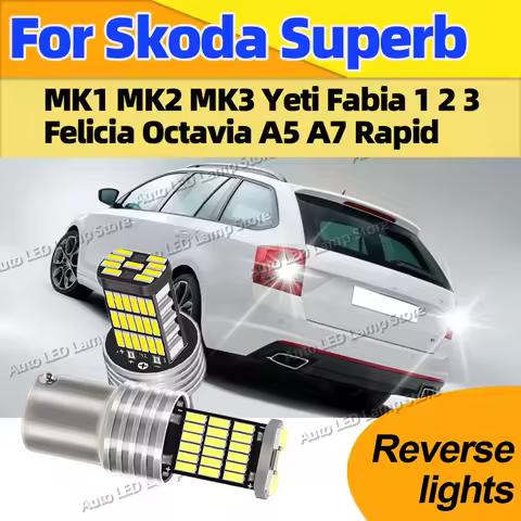 2PCS LED Reverse Light Backup Blubs 1156 Lamp For Skoda Superb MK1 MK2 MK3 Yeti Fabia 1 2 3 Felicia 