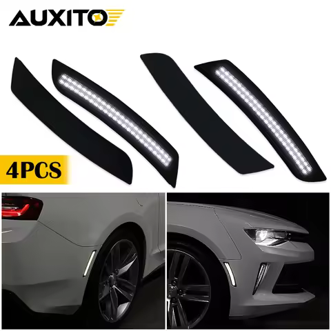 4Pcs/set Car Front Rear Bumper LED Side Marker Turn Signal Light For Chevrolet Camaro LS LT SS ZL1 Y