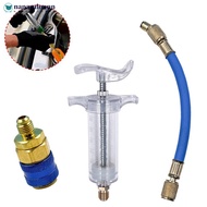 NANASALONNN Automotive Air Conditioning Oiler Injection Syringe A/C Oil/Dye Injector 30Ml 1Oz with L
