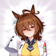 Uma Musume Agnes Tachyon body pillowcase, exquisite game illustration, distinctive lab coat styling,