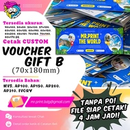 Print Voucher GIFT B Coupon Coupon Size 70 x 180 mm 7cmx18cm Ready to Become HVS Art Paper IVORY