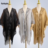 FARL Evening Prom Cape, V-Neck Cardigans Hollow Women Tulle Shawl, Fashion Tassel Patchwork Mantilla