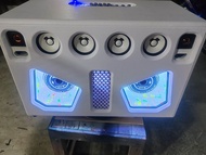 ลำโพง​บลูทูธ​ 8นิ้วคู่​ กลางยามาฮ่า​ 3.5นิ้วแหลมหน้าส้ม​มีคาราโอเกะในตัว HT21-2G+zk1602 แบต21V 15000