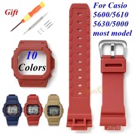 For  DW5600/5000 GW5600 GLX5600 GW-M5610 Watch Strap Protective Case Resin Bezel Band Replacement Ki