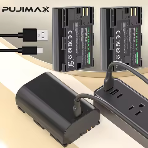 PUJIMAX 2600mAh LP-E6NH LP E6NH LP E6 LP-E6 Battery with Type-C Input For Canon R7 R5 R6 R 5D IV/III