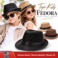 Kids Budak Fedora Boy Girl Hat Cap Summer Beach Straw Sun Hat Outdoor Beach Sunscreen Sun Parent-chi