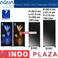 KULKAS 1 PINTU Aqua AQR-D181 / AQR D181 /AQR D 181 kapasitas 150 Liter