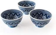 Solo Living Tableware, Rice Bowl, Set of 3, Blue, φ4.3 x H 2.6 inches (11 x 6.7 cm), 11.2 fl oz (335