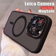 CrashStar MagSafe Leica Camera Matte Skin-friendly Hard Shockproof Phone Case For iPhone 15 14 Pro Max Plus 13 Pro Max 12 Pro Max Wireless Charging Phone Casing Frosted Translucent Anti-fall Phone Cover Top Seller