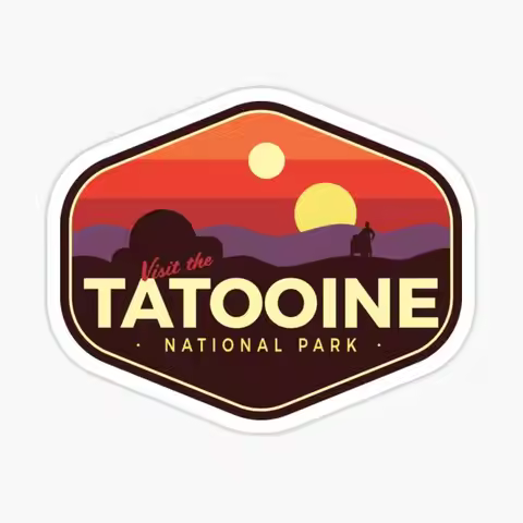 Tatooine National Park 5PCS Stickers for Kid Decor Water Bottles Bumper Luggage Laptop Art Decoratio