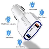 Car Charger Fast Charging 3 Port 3.0 Type C