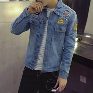 Men Fashion Retro Slim Denim Jacket Jeans Coat Blue 男士牛仔外套