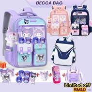 ❤️Ready stock❤️beg sekolah perempuan kuromi school bag beg kuromi beg roda sekolah beg sekolah boboi