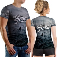 Feed Her To The Sharks T-Shirt SAVAGE Seas Fullprint Polyester Jersey T-Shirt | Size SML XL XXL 3XL 