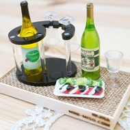 Miniature Wine Cellar Wine Bottle Glass Caprese Set Model