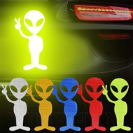 1 Pair Alien Reflective Sticker - Auto Exterior Personalized Accessories - Night Driving Safety Warning Sticker - Car Motorcycle Styling Alien Decals