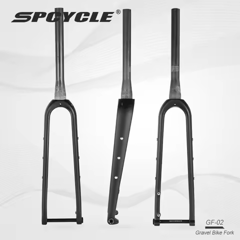 Spcycle GF-02 700x45C Carbon Gravel Bike Fork Disc Brake 1-1/8 to 1-1/2 Tapered Gravel Bicycle Carbo