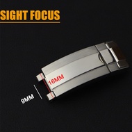 16x9mm Stainless Steel Folding Buckle Glide Lock Compatbile For Rolex Submariner Oysterflex Daytona