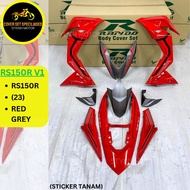 (STICKER TANAM/AIRBRUSH) RAPIDO COVER SET HONDA RS150 RS150R V1 (23) RED/GREY