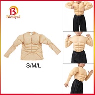 [Blesiya] Kids Muscle Shirt Costumes for Boy Casual Realistic 3D Fancy Dress Body Builder