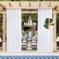 Rod Pocket &amp; Back Tab Outdoor Sheer Voile Curtains For Patio, Gazebo, Pergola And Porch 1 Panel