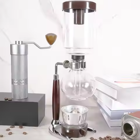 Siphon Vacuum Coffee Maker wooden Handle Siphon Pot Professional Coffee Kettle Pot Set Filter Espres