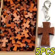5/3/2Pcs Wooden Cross Pendant - for Bracelet Necklace Keychain Making - Crafts DIY Supplies - Handhe
