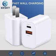 KKSKY หัวชาร์จเร็ว PD 30W Fast Charger Adapter+Type C Cable 2 Port USB Compatible รองรับรุ่นphone/Hu