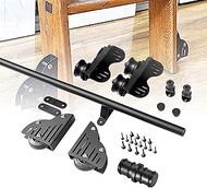 Sliding Library Ladder Hardware Kit - Rolling Track/Rail 3FT to 20FT - Metal Black (3.3ft/100cm)