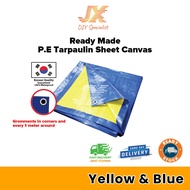 SUNTUF 12ft X 12ft Waterproof Made Tarpaulin Sheet Canvas - Blue Yellow
