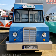 定做大型ti巴士夜市流動售賣車多功能鐵藝金屬t1巴士餐車模型