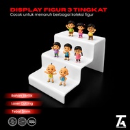 3-Tier Acrylic Figure Stand 2mm Black/ White
