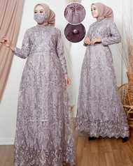 Gamis Brokat Tille BUSUI / Gamis Murah Premium / Baju Muslim Wanita Terbaru 2020 / Gamis Kondangan /